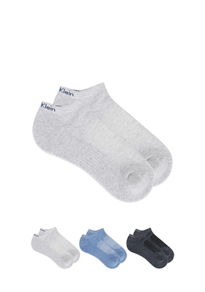 Calvin Klein 3 Pack Cushion Recycled No Show Socks in Blue.