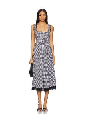 CAROLINE CONSTAS Alanna Apron Midi Dress in Black. Size M. Also in S.