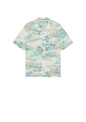 ALLSAINTS Biarritz Short Sleeve Shirt in Blue. Size M. Also in XL/1X.