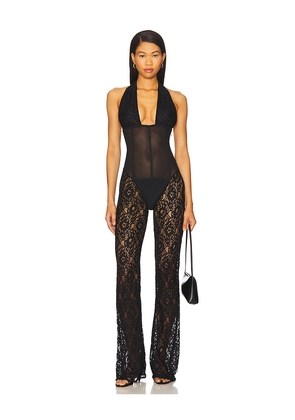 AMOR MIA Lace Jumpsuit in Black. Size S. Also in M.