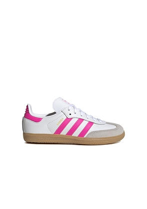 adidas Originals Kids Samba Og Sneaker in White,Pink. Size 11. Also in 12.