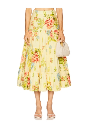 HEMANT AND NANDITA Midi Skirt in Lemon. Size M. Also in XL.