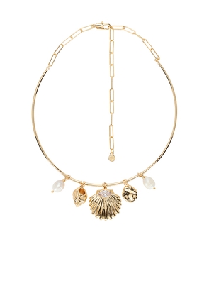 Ettika Endless Shores Necklace in Metallic Gold.