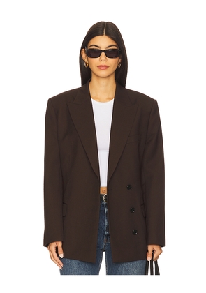 ANINE BING Aretha Blazer in Chocolate. Size L. Also in S.