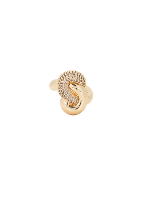 Ettika Love Me Knot Ring in Metallic Gold. Size 6. Also in 7, 8.