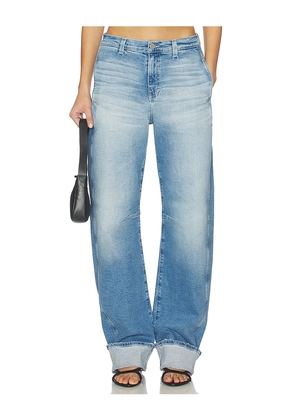 AG Jeans Mercer High Rise Barrel Extended Jeans in Blue. Size 25. Also in 26, 27, 28, 29, 31, 32, 33.