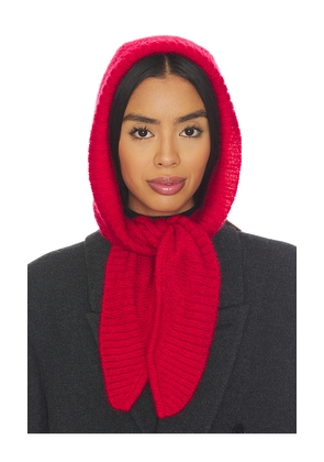 EAVES Liezel Kerchief Hood in Red.