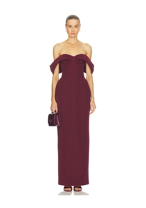 Camila Coelho Carina Maxi Dress in Burgundy. Size M. Also in S, XS, XXS.