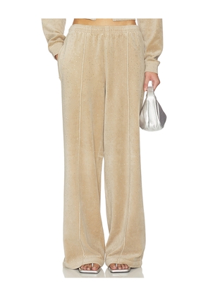 Alexander Wang Allover Hotfix Relaxed Pant in Tan. Size M. Also in S, XS.