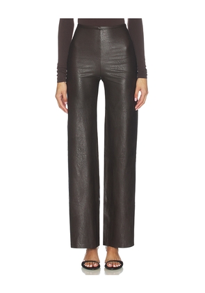 Commando Faux Leather Wide Leg Pant in Brown. Size M. Also in L, XL.