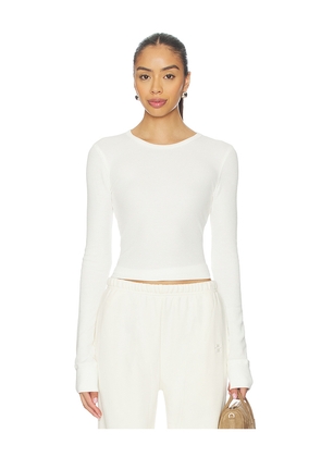 Eterne Long Sleeve Thermal Top in White. Size M. Also in S, XS.