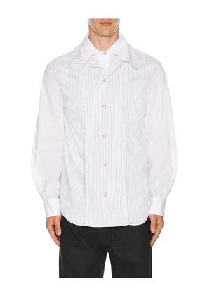 Andersson Bell Open Collar Layered Shirt in White. Size M. Also in S, XL/1X.
