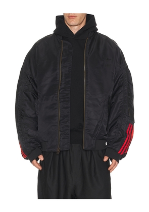 adidas Originals x Willy Chavarria Satin Bomber Jacket in Black. Size XL/1X. Also in L.