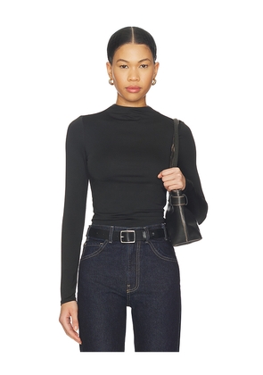 ALL THE WAYS Calliope Mock Neck Top in Black. Size M. Also in XS, XXS.