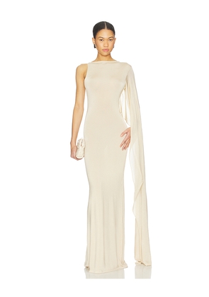 Aya Muse Claro Dress in Beige. Size M. Also in S, XS.