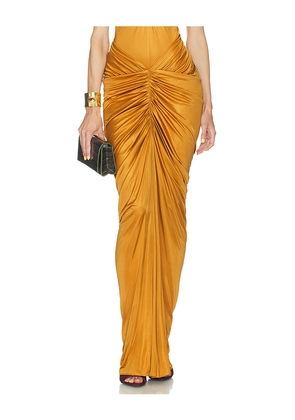 Atlein Ruched Pocket Long Skirt in Orange. Size 34/0. Also in 36/2, 38/4, 40/6.