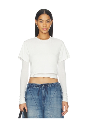 AGOLDE Romily Tee Shirt in White. Size L. Also in M, S, XS.