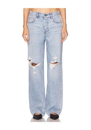 GRLFRND Bella Low Rise Boyfriend in Denim-Light. Size 26. Also in 27, 28.