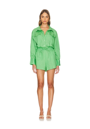 FAITHFULL THE BRAND Isole Playsuit in Green. Size S. Also in L.