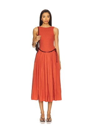 Free People Nightingale Solid Midi Dress in Orange. Size M. Also in S.