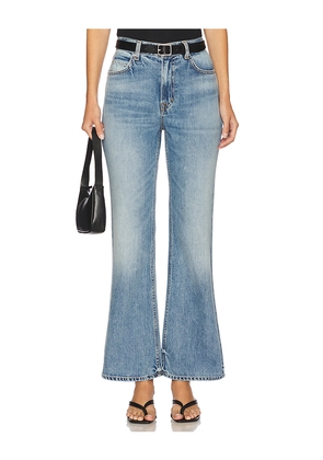 GRLFRND Danie Mid Rise Chill Boot Short Inseam in Blue. Size 24. Also in 25, 26, 27, 28, 29, 30, 31.