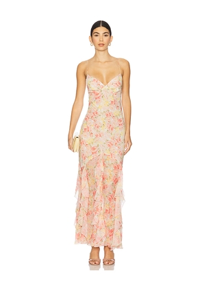 For Love & Lemons Elea Maxi Dress in Peach. Size XL. Also in L, XS.
