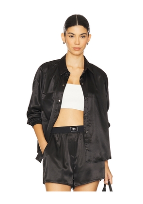 Heroine Sport Satin Shirt in Black. Size S. Also in XS.