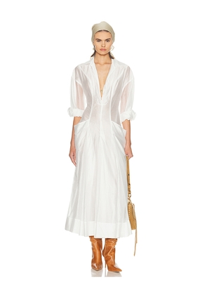 Helsa The Musee Midi Dress in White. Size S. Also in M.