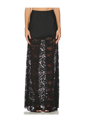 Generation Love Perrine Lace Combo Satin Skirt in Black. Size XL. Also in S.