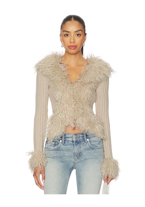 I.AM.GIA Cressida Faux Fur Sweater in Tan/Neutral. Size L. Also in XS, XXS.