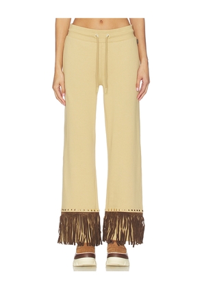 Goldbergh Reign Wide Leg Track Pant in Tan. Size M. Also in S.