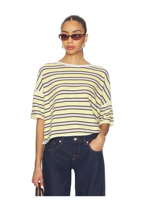 Free People x We The Free Clean Rugby Tee In Yellow Combo in Yellow. Size M. Also in S, XS.