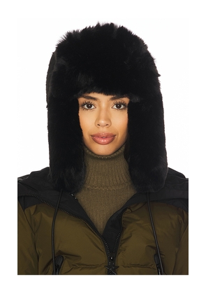 Goldbergh Cher Fluffy Aviator Hat in Black.