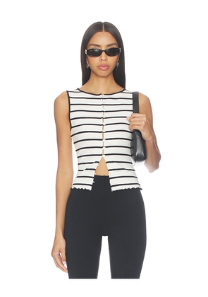 Free People Tilly Striped Vest in White. Size L. Also in M, S, XL, XS.