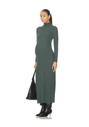 HATCH The Softest Rib Turtleneck Dress in Dark Green. Size 3. Also in 4.