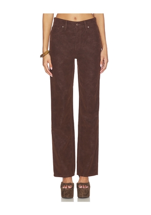Good American Better Than Suede Good True Straight Pants in Chocolate. Size 10. Also in 12, 6, 8.
