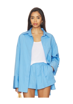 FAITHFULL THE BRAND Clemente Shirt in Blue. Size M. Also in S, XL, XS.