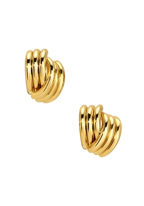 Heaven Mayhem Clove Stud Earrings in Metallic Gold.