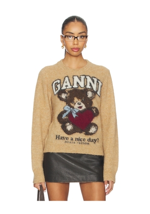 Ganni Brushed Alpaca Sweater in Brown. Size S. Also in XS.