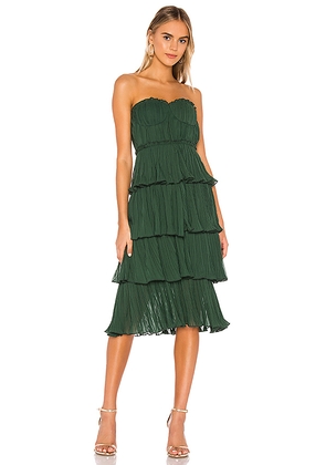 Lovers and Friends Alex Midi Dress in Dark Green. Size M. Also in S, XS, XXS.