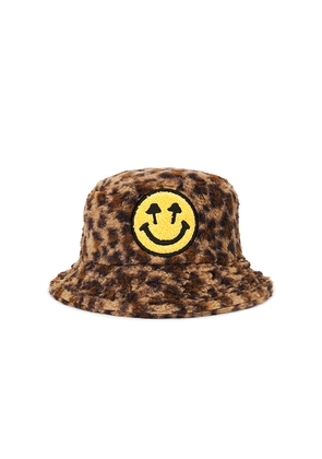 Happy Caps Furry Bucket Hat in Brown. Size L/XL. Also in S/M.