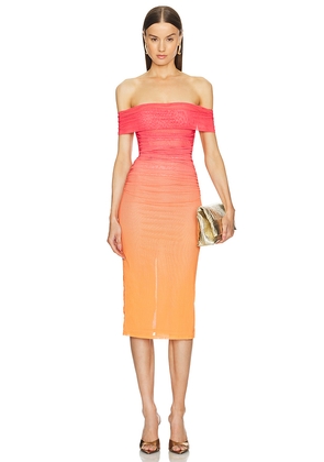 Michael Costello x REVOLVE Sunset Midi Dress in Orange. Size XS. Also in XXS.
