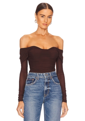 MAJORELLE Constance Top in Brown. Size XL. Also in XXS.
