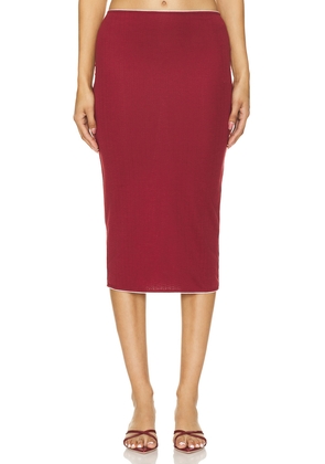 LOBA Rocio Midi Skirt in Red. Size S. Also in M.