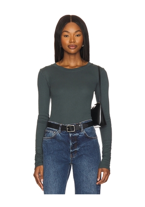 LA Made Long Sleeve Crew Neck Top in Dark Green. Size XL. Also in XXL.