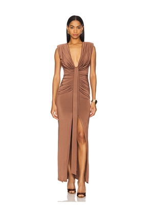 Nookie Giselle Maxi Dress in Brown. Size XL. Also in S.