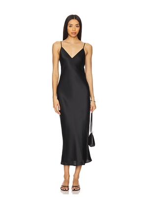 L'AGENCE Seridie Slip Midi Dress in Black. Size 00. Also in 2.