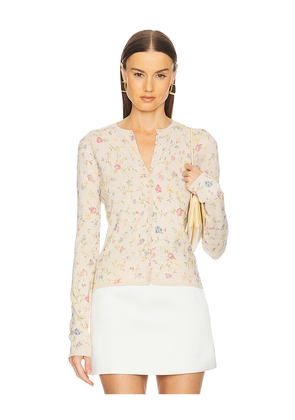 L'Academie by Marianna Lyndsey Knit Cardigan in Cream,Blush. Size L. Also in M, S, XS.