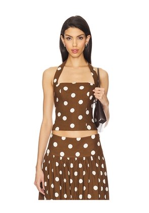 MAJORELLE Luana Top in Brown. Size M. Also in S, XL, XS, XXS.