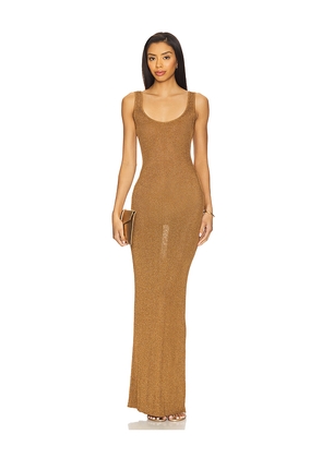 Lovers and Friends Benilda Metallic Maxi Dress in Brown. Size S. Also in XL.